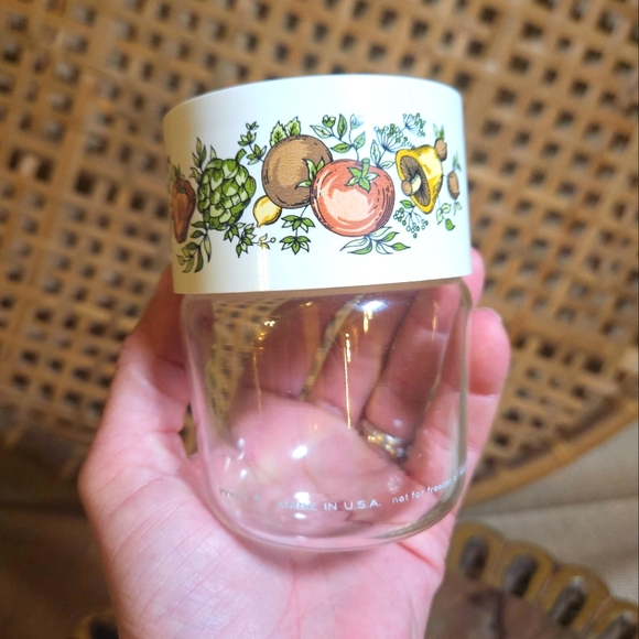 Vintage Pyrex Spice Of Life Round Clear Glass Storage Container Jar - Picture 1 of 11